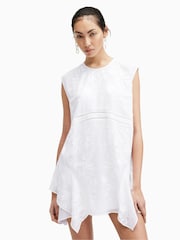 AllSaints White Audrina Emb Dress - Image 2 of 7