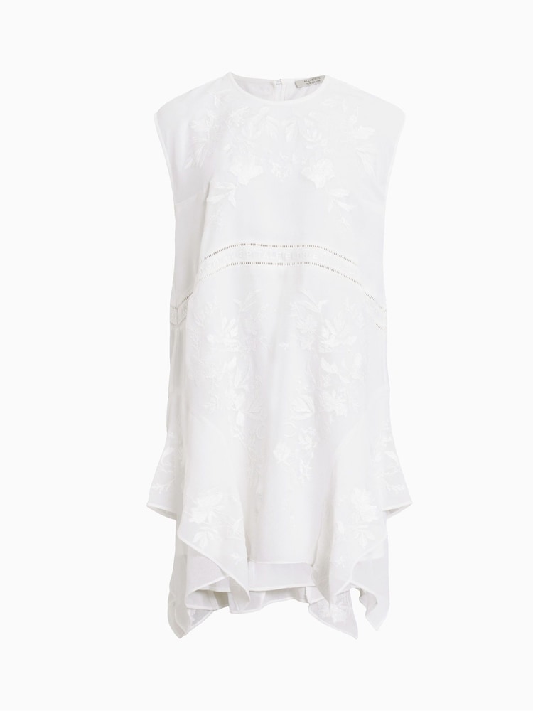 AllSaints White Audrina Emb Dress - Image 7 of 7