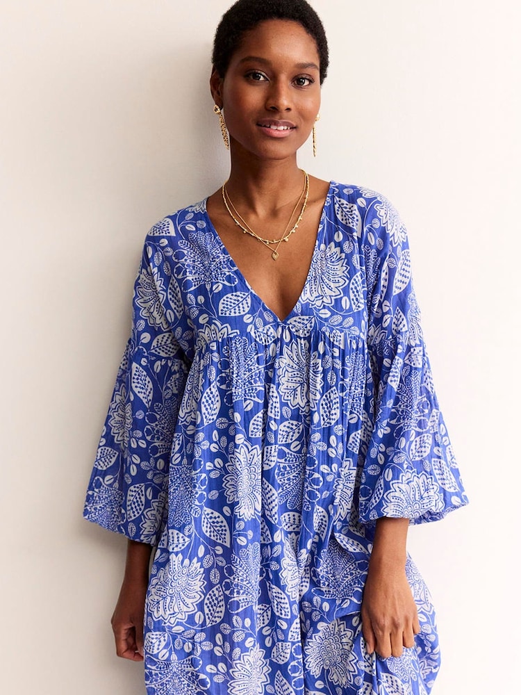 Boden Blue Sarah Maxi Kaftan Dress - Image 1 of 5