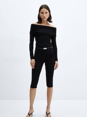 Mango Black Off-The-Shoulder Knitted Sweater - Image 2 of 6