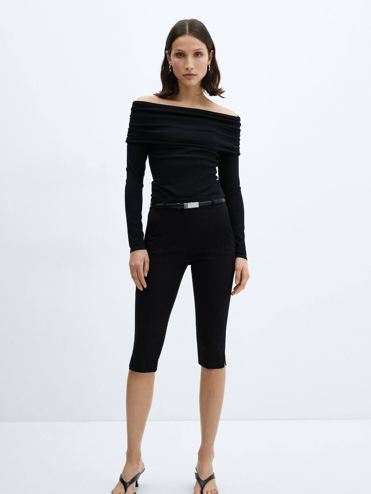 Mango Black Off-The-Shoulder Knitted Sweater - Image 2 of 6