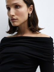 Mango Black Off-The-Shoulder Knitted Sweater - Image 4 of 6