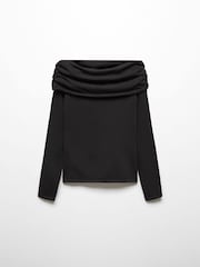 Mango Black Off-The-Shoulder Knitted Sweater - Image 5 of 6