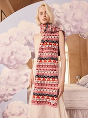 Cath Kidston Pink Fairisle Pattern Scarf - Image 1 of 4