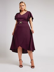 Yours Curve London Buckle Dipped Hem средних размеров платья - Image 1 of 5