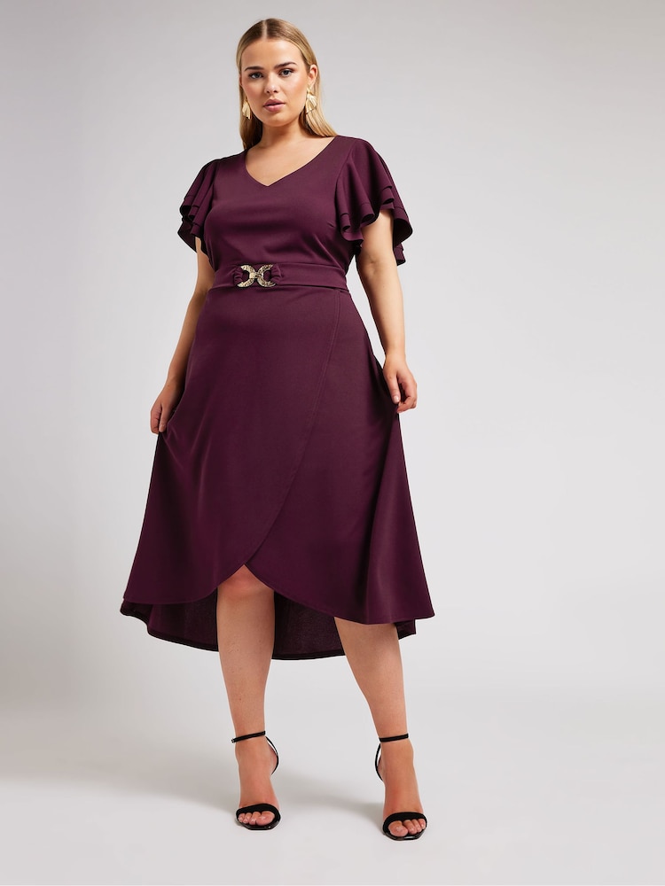 Yours Curve London Buckle Dipped Hem средних размеров платья - Image 1 of 5