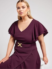 Yours Curve London Buckle Dipped Hem средних размеров платья - Image 4 of 5