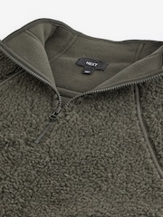 Khaki Green Active Teddy Borg Fleece Jacket - Image 8 of 9
