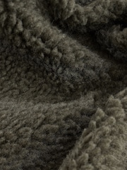 Khaki Green Active Teddy Borg Fleece Jacket - Image 9 of 9