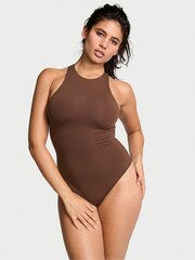 Victoria's Secret PINK Ganache Brown Soft Stretch Tank Bodysuit - Image 1 of 3