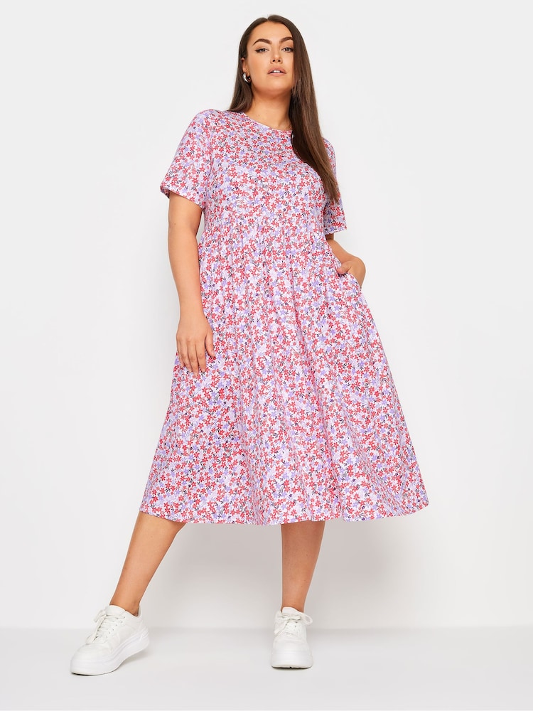 Yours Curve White Abstract Print Pure 100% Cotton Midaxi Dress - Image 2 of 6 Yours Curve White Abstract Print Pure 100% Cotton Midaxi Dress - Image 2 of 6