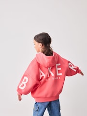 וורוד קורל  - Baker by Ted Baker Oversized Back Print Hoodie - תמונה 1 מתוך 9