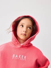 וורוד קורל  - Baker by Ted Baker Oversized Back Print Hoodie - תמונה 3 מתוך 9