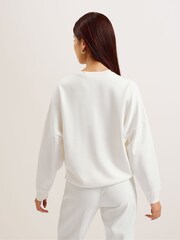 Ted Baker White Sequin Graphic Bayleyy Sweatshirt - Image 4 of 6