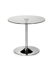 Julian Bowen Kudos Chrome & Glass Pedestal Table - Image 2 of 3