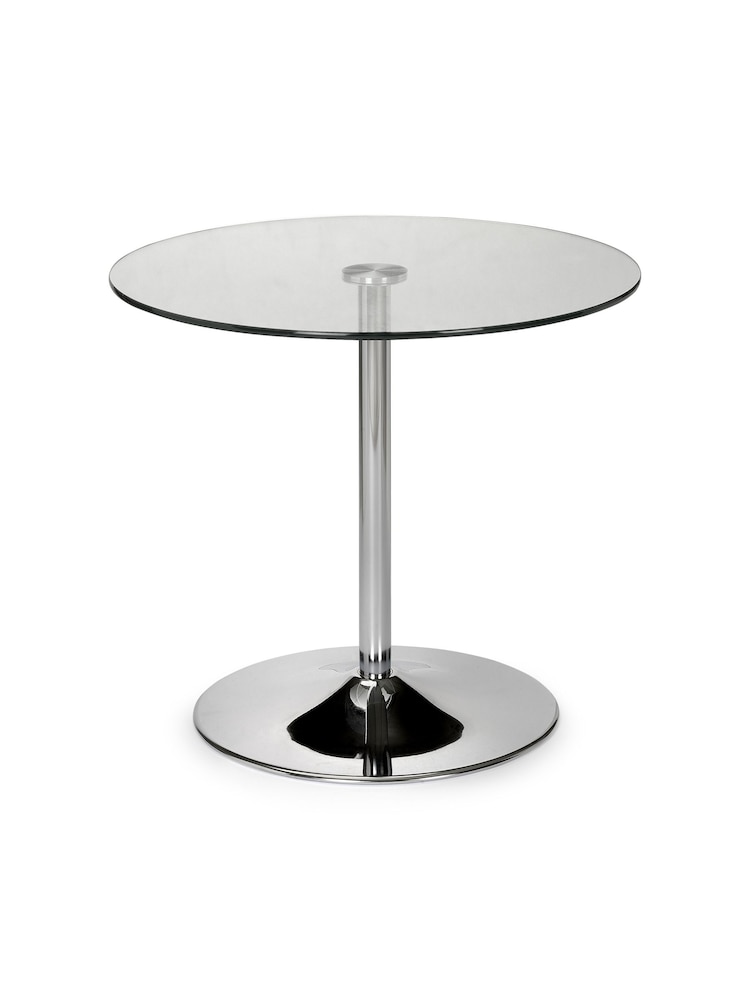 Julian Bowen Kudos Chrome & Glass Pedestal Table - Image 2 of 3