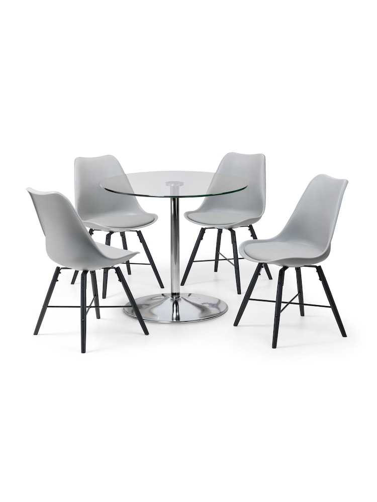 Julian Bowen Kudos Chrome & Glass Pedestal Table - Image 3 of 3