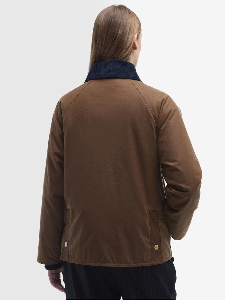 Barbour® Tan Brown Ruth Short Wax Jacket - Image 2 of 7