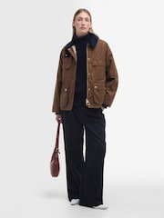 Barbour® Tan Brown Ruth Short Wax Jacket - Image 3 of 7