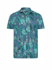 BadRhino Big & Tall Blue Print 100% Cotton Shirt - Image 2 of 3