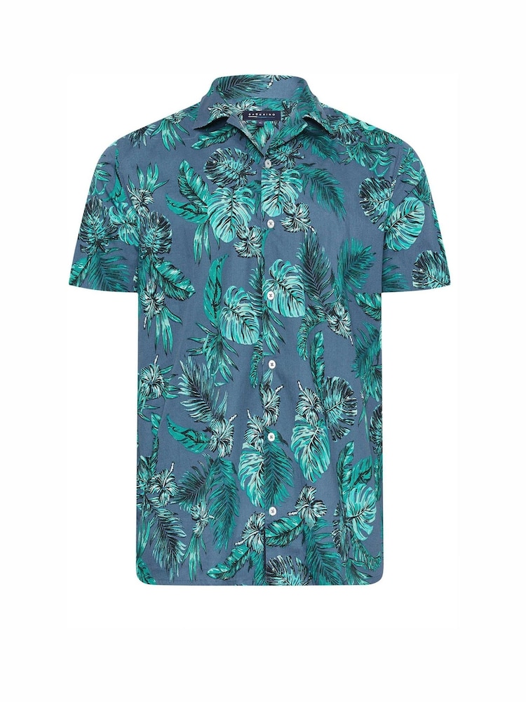 BadRhino Big & Tall Blue Print 100% Cotton Shirt - Image 2 of 3