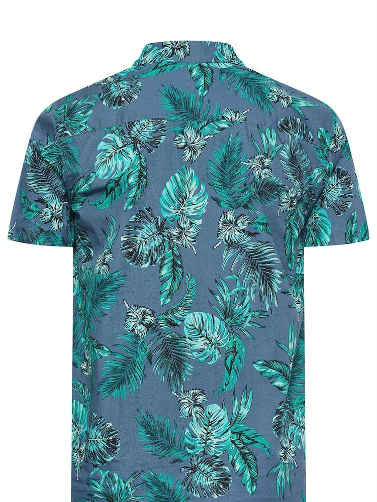 BadRhino Big & Tall Blue Print 100% Cotton Shirt - Image 3 of 3