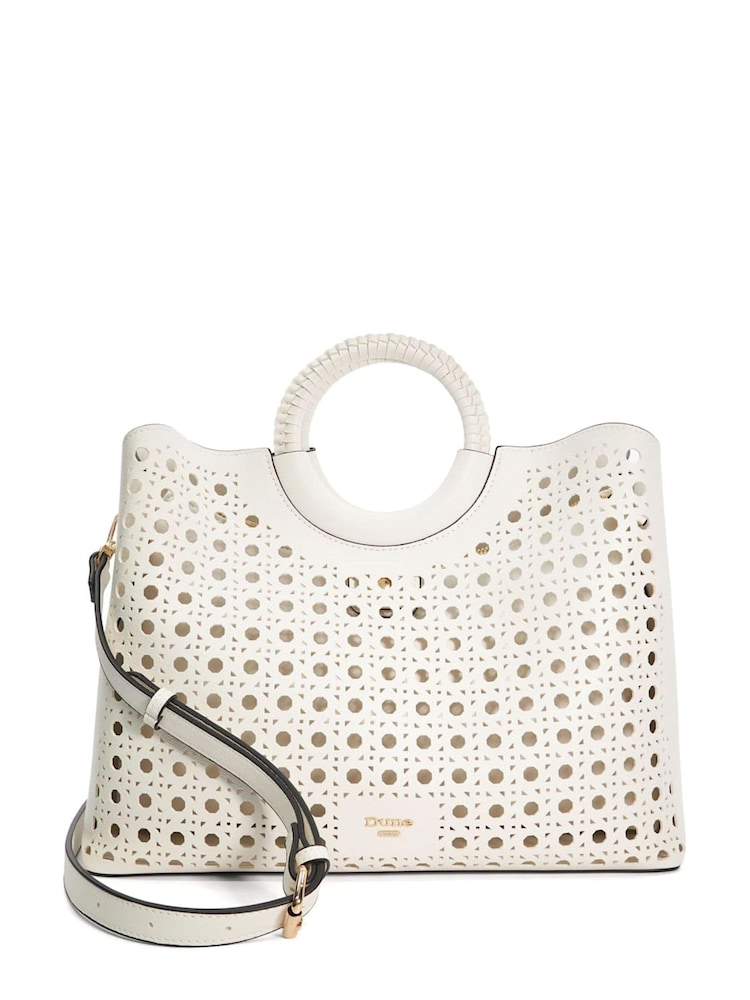 Dune London White Dellilo Large Laser Cut Tote Bag - Image 1 of 2