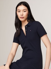 Tommy Hilfiger Navy Blue Slim 1985 Pique Polo Shirt - Image 4 of 6
