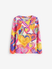 Bright Heart Long Sleeve Ribbed Top (3-16yrs) - Image 1 of 3