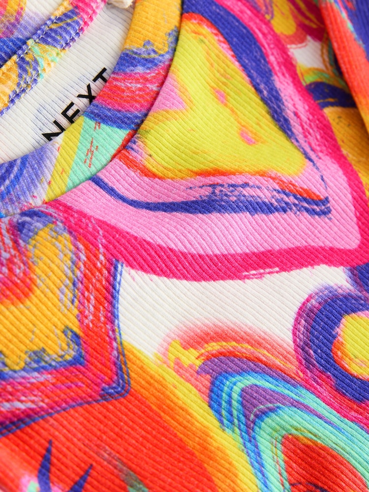 Bright Heart Long Sleeve Ribbed Top (3-16yrs) - Image 3 of 3