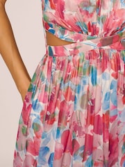 Adrianna Papell Pink Foiled Chiffon Maxi Dress - Image 6 of 7