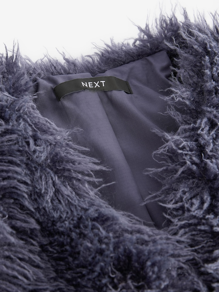Blue Faux Fur Gilet - Image 8 of 8