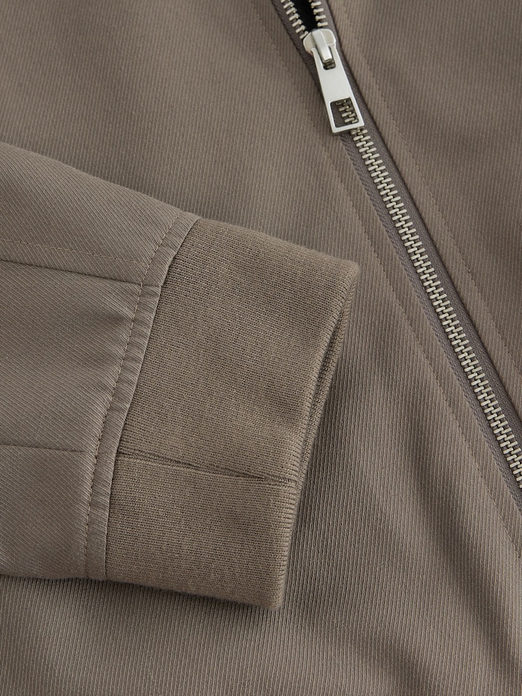 Taupe Smart Bomber Jacket - Image 11 of 11