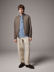 Taupe Smart Bomber Jacket - Image 2 of 11