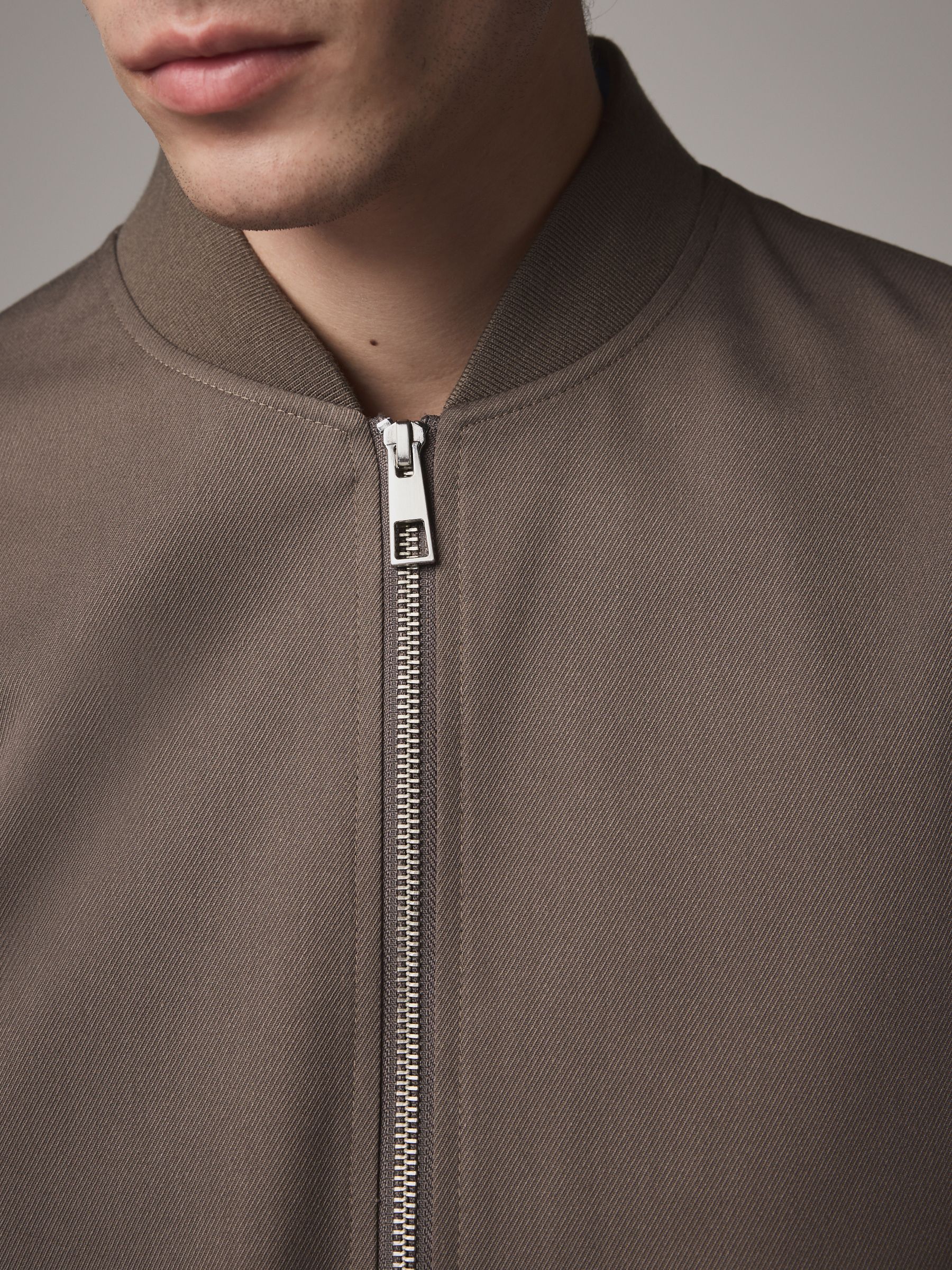 TAUPE/トープ/Diamond Pattern Bomber Jacket Short Sleeve Bomber-Taupe Quartz – Susan Bender