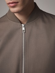 Taupe Smart Bomber Jacket - Image 4 of 11