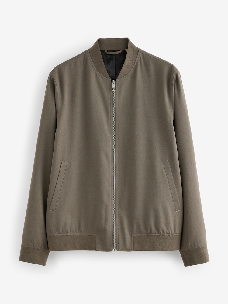 Taupe Smart Bomber Jacket - Image 5 of 11