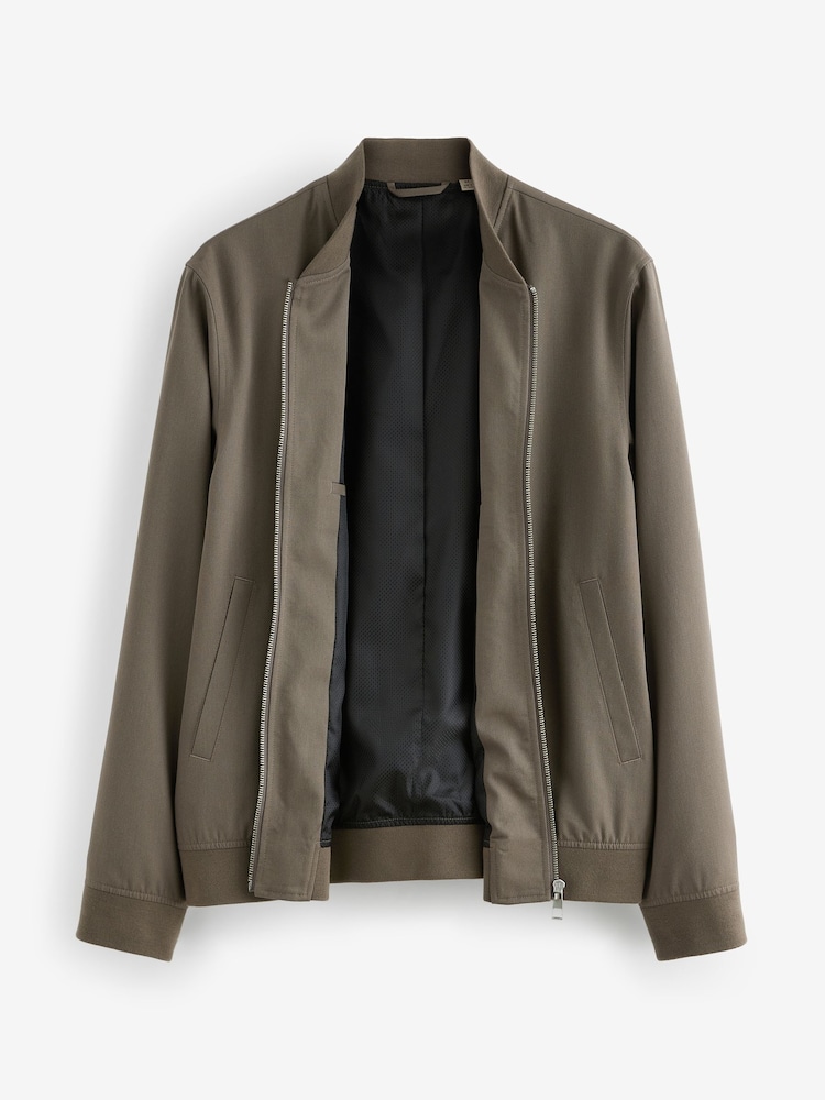 Taupe Smart Bomber Jacket - Image 6 of 11