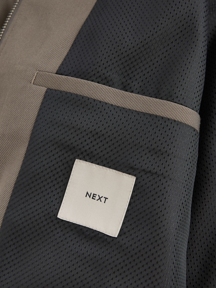 Taupe Smart Bomber Jacket - Image 8 of 11