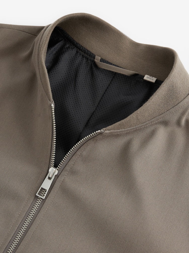 Taupe Smart Bomber Jacket - Image 9 of 11