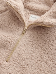 Neutral Borg Half Zip Jacket - Image 8 of 9