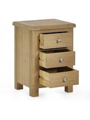 Julian Bowen Brown Memphis Limed 3 Drawer Bedside Table - Image 3 of 5