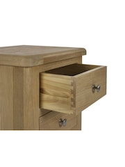 Julian Bowen Brown Memphis Limed 3 Drawer Bedside Table - Image 5 of 5