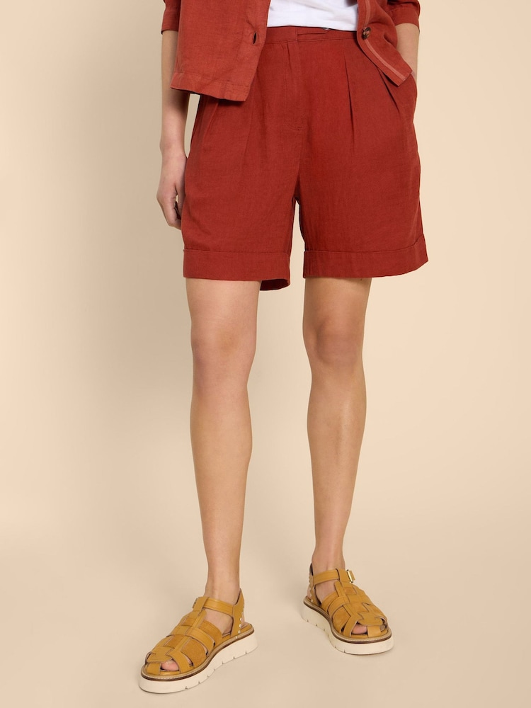 White Stuff Red Una Shorts With Linen - Image 1 of 7