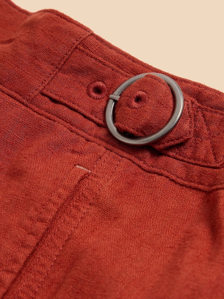 White Stuff Red Una Shorts With Linen - Image 7 of 7
