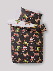 Santa & Rudolph Gamer Christmas Duvet Cover and Pillowcase Set - Image 5 of 9