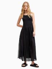 AllSaints Black 100% Cotton Iris Dress - Image 4 of 6