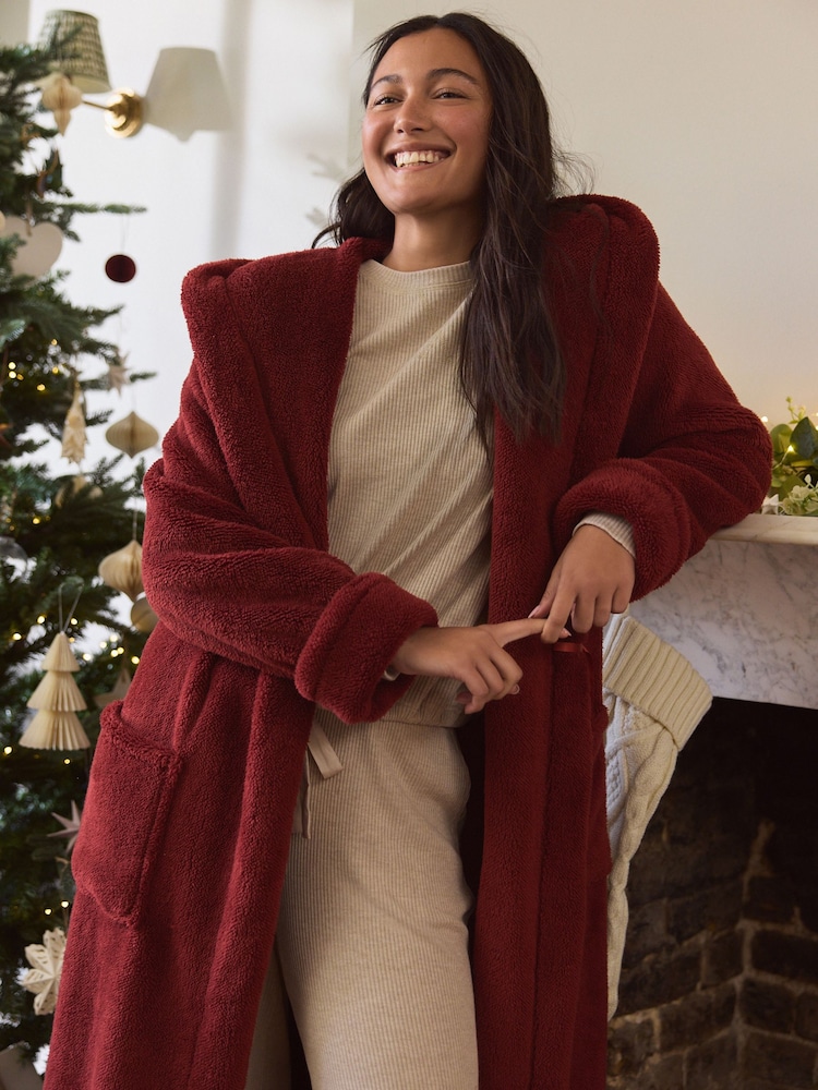 Rust Red Heavyweight Dressing Gown - Image 2 of 7