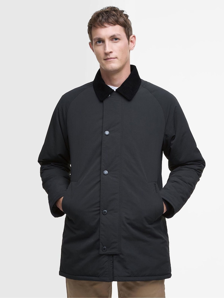 Barbour® Black Winter Wadded Showerproof Trench Jacket - Image 1 of 7
