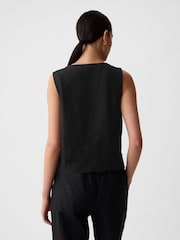 Gap Black Linen Blend Waistcoat Vest - Image 2 of 4